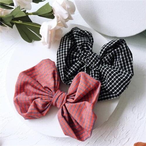 5Pcs 15*10CM Plaid Fabric BowKnot Applique For DIY Clothes Shoes Hat Headwear Clips Crafts Decor Patches