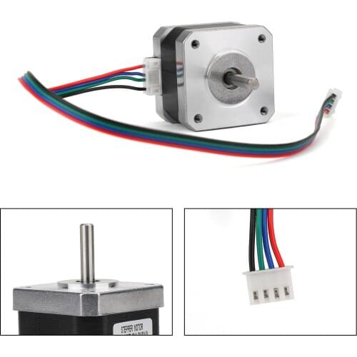 Areyourshop Metal Nema 17 Stepper Motor 0.4A 12V 24V 42x34mm 1.8°for 3D Printer CNC