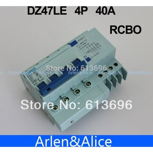 4P 40A DZ47LE 400V~ Residual MCB current Circuit breaker with over current and Leakage protection RCBO