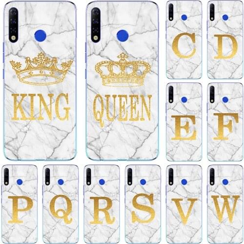 Phone Case for Tecno Spark 4 3 Spark4 Pro Lite Camon 12 11 Pro Air White Marble Golden English Letter Fashion Name Back Cover