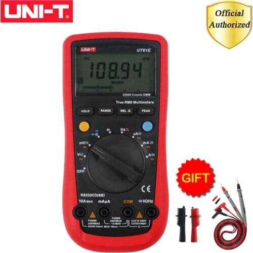 UNI-T UT61E Digital Multimeter Meter Ture RMS Auto Range AC DC Voltage Tester 22000 Counts Data Hold High Reliability