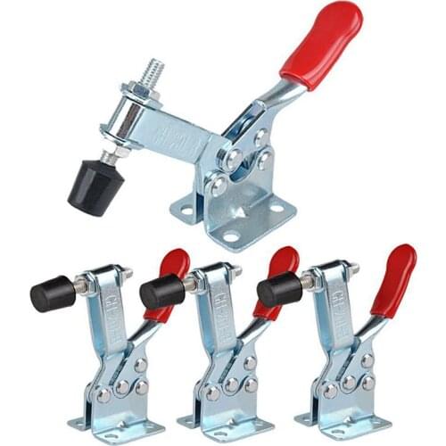 CNIM Hot 4Pcs Hand Tool Toggle Clamp 201B Antislip Red Horizontal Clamp 201-B Quick Release Tool 90Kg / 198Lbs for Hand Tool