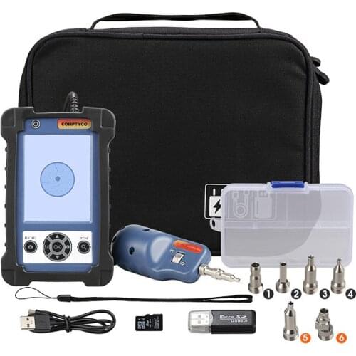 COMPTYCO Handheld AUA-400 Fiber Optic Inspection Microscope Probe 3.5 inch Display Screen Monitor 400 Times End Face Magnifier