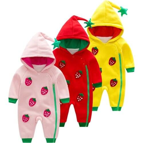 2020 New Spring Baby Plus Velvet Romper with Full Sleeve Newbron Baby Boys Girls Cotton Jumpsuits Infant Baby Outside Clothing