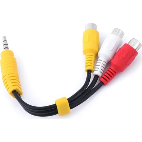 1pcs 3.5mm Aux Male Stereo to 3 RCA Female Audio Video AV Adapter Cable for High-Performance Video and Audio Playback