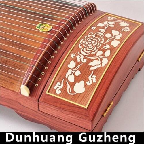 Chinese Rosewood Guzheng Dunhuang Professional Wood Musical Instruments 21 strings Zheng Zither cither, sackbut, zithern China