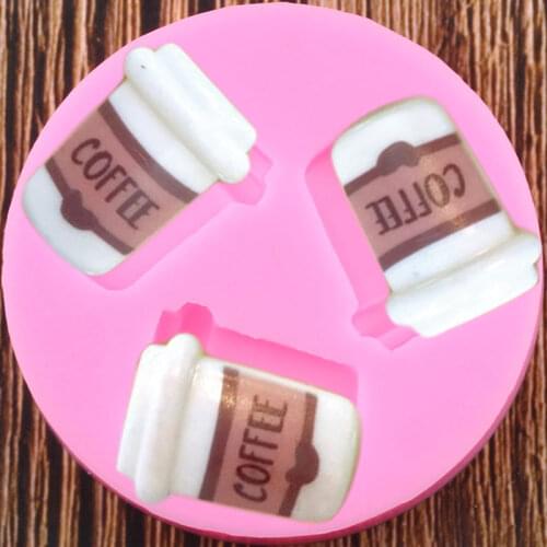 Coffee Cup Silicone Molds DIY Party Cupcake Topper Fondant Cake Decorating Tools Resin Clay Candy Chocolate Gumpaste Moulds