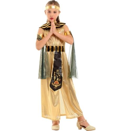 Ancient Egypt Egyptian Pharaoh Cleopatra Prince Princess Costume for Children Halloween Costumes Boy Girl Kids Cosplay Clothing