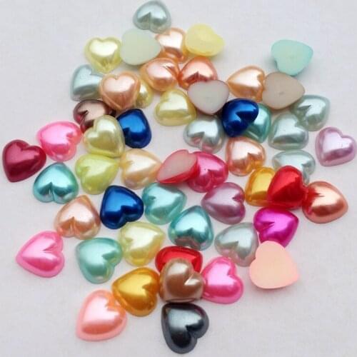 Mix DIY 12mm 80PCS/lot Half heart pearl Nail art decals Jewelry wedding Christmas decoration
