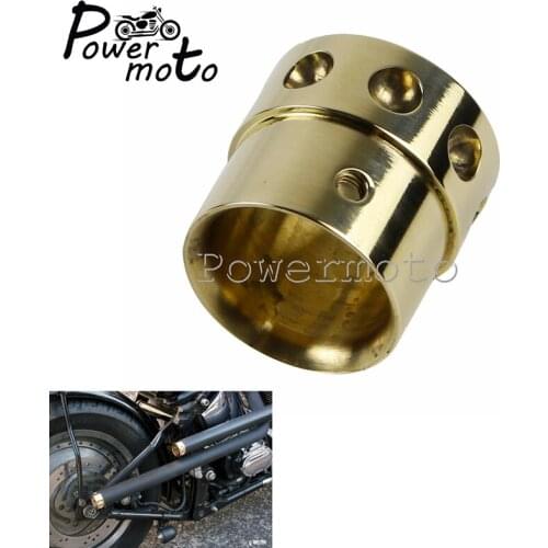 Motorcycle Old School Brass Solid Drilled Exhaust Tips 1-3/4" Pipe Exhaust Plug For Harley Bobber Chopper Cafe Racer