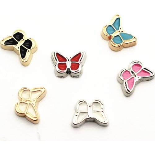 New Arrive 10Pcs/Lot Butterfly Floating Charms For Living Glass Brecelet DIY Jewelry