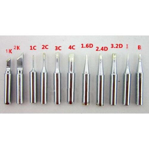 2 Pcs Soldering Solder Iron Tip 900M-T-I 900M-T-K SK I B 2 3 4C 1.2 1.6 2.4 3.2D For 936 Soldering Iron Station