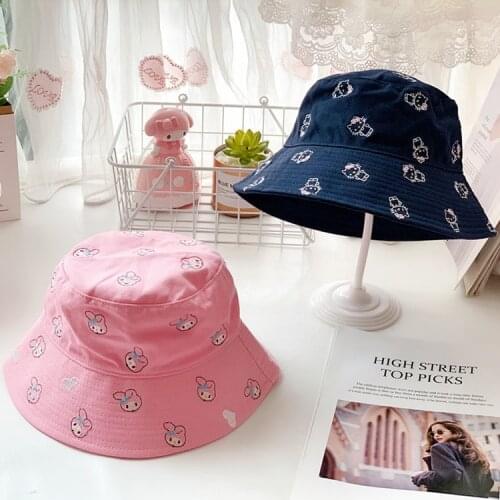 Sanrio Hello Kitty Autumn and Winter Fisherman Hat Children Adult Sun Hat Cartoon Melody Anti-Sai Windshield Sun Hat Pan Hat