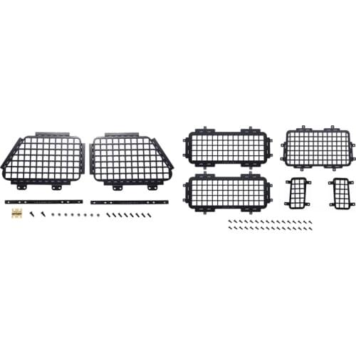 For MN D90 D99S MN99S 1/12 Foldable Car Window Protective Net Window Guard & Rear Side Metal Stereoscopic Window Mesh