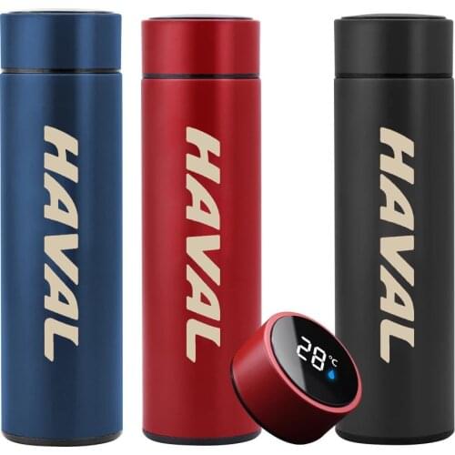 500ML Stainless Steel Thermos Bottle Cup Temperature Display Vacuum Flasks For Haval f7 f7x h2 h2s h5 h6 h8 h9 Car Accessories
