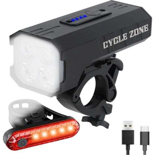 Waterproof Bicycle Light USB Charging Bike Front Taillight Set T6 LED Flashlight Cycling Rotat Highlight Light Bike Accessories