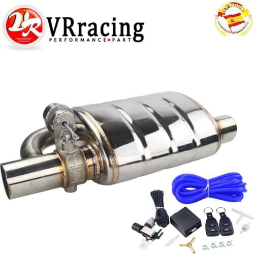 Stainless Steel 2.5" or 3" IN/OUT Tip On Single Exhaust Muffler Dump Valve Exhaust Cutout with Wireless Remote Controller Set