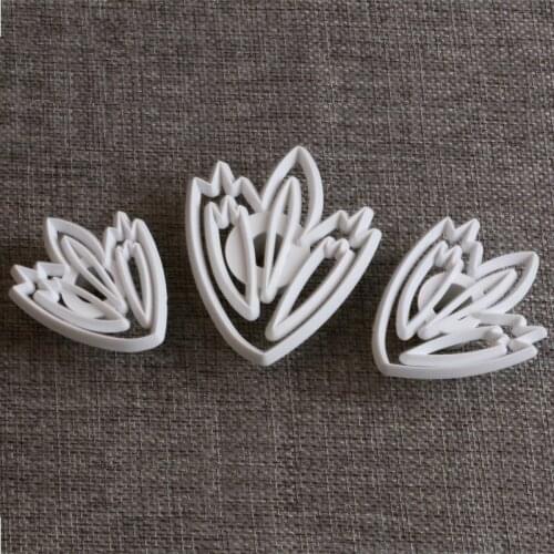 Bakeware 3Pcs/set Tulip Biscuit Cutter Fondant Cake Mold Baking Tools Diy Stamp Gift