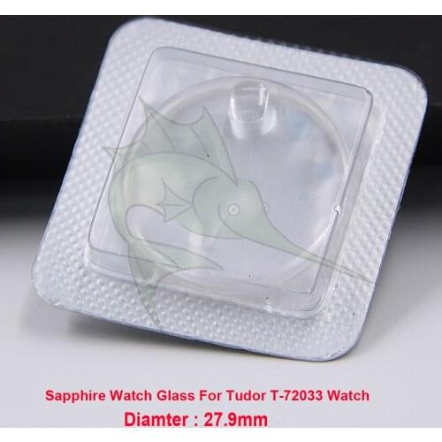 High End Sapphire Watch Glass Parts 27.9mm Sapphire Watch Glass with Waterpoof Gasket Ring for Tudor T 72033