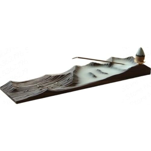 Yunhai point incense solid wood backflow incense Zen decoration hand carving exclusive design