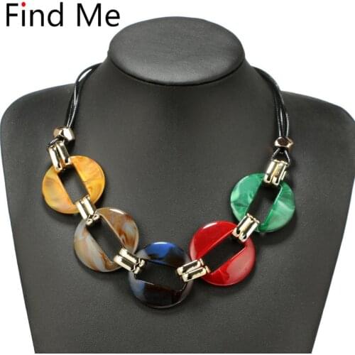 Find Me Fashion Power Leather Cord Statement Necklace & Pendants Vintage Weaving Collar Choker Necklace For Women Jewelry