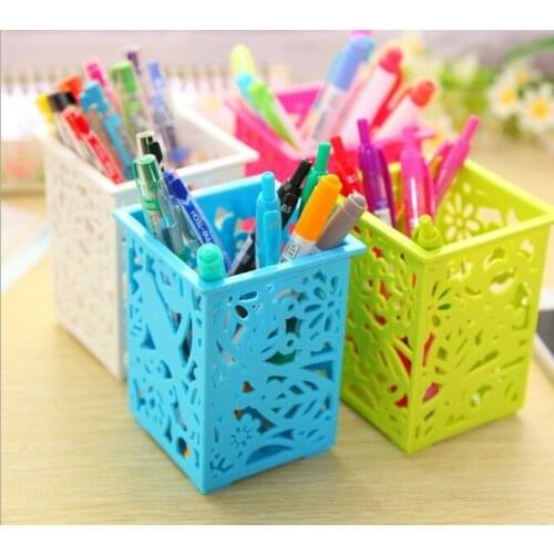 1PC Creative office home pen holder plastic trumpet Mini desktop finishing trash can waste bins LF 058