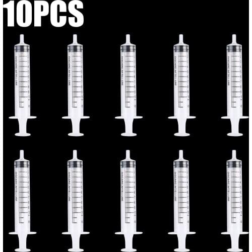 10pcs Dispensing Syringes New 10ml Plastic Syringe Slip For Industrial Inking Oil Glue Dispensing Supplies