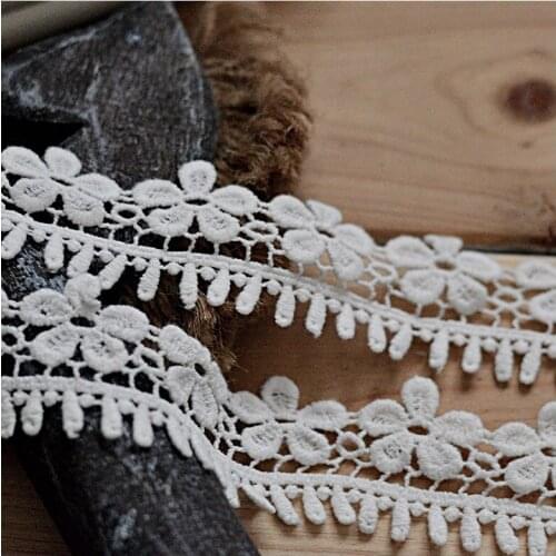 10yards 3cm wide white scalloped cotton lace trim ribbon free ship -ZQ