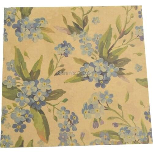 200PCS 10x10cm &13x13cm Pudding Bottle Sealing paper blue flower Mini Square kraft package paper gift paper