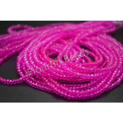 2x3mm Faceted Bright Fuschia Color Glass Crystal Quartz Rondelle Seed Loose Beads DIY Jewelry 10 strands per lot Free shipping