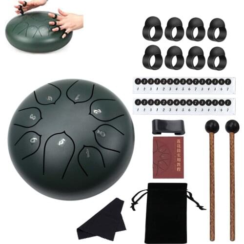 6 inch 8-Tone Steel Tongue Drum Hand Pan Drums with Drumsticks Percussion Drum Musical Instruments for beginners