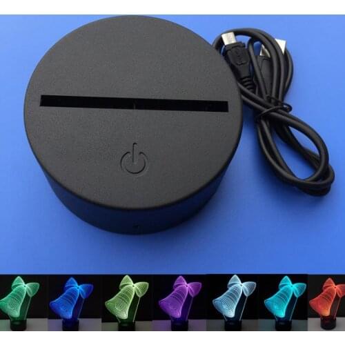 80pcs RGB Lights LED Lamp Base IR Remote AA Battery Bin 3D Optical Lamps Touch Switch Novelty Lighting Table lamp SN2316