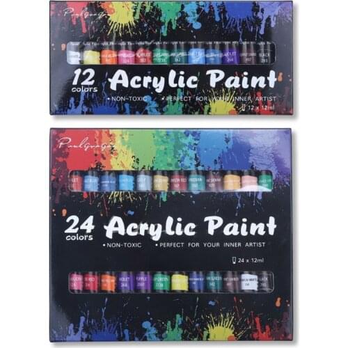 12/24 Colors Watercolor Acrylic Oil Painting Pigment for Artists Drawing Ceramic Stone Wall Paints Tubes Craft