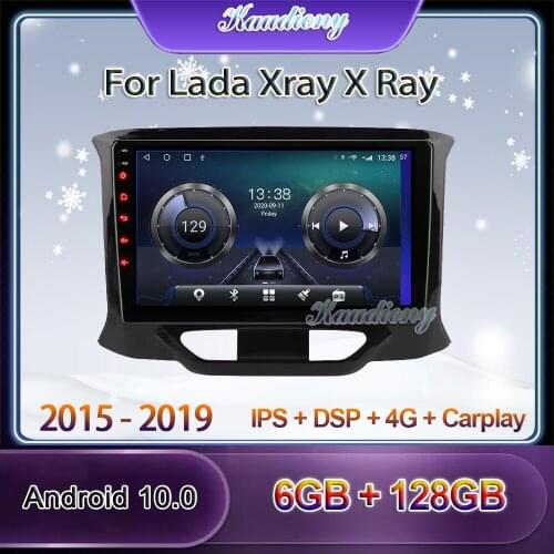 Kaudiony Android 10.0 Car Radio Automotivo For Lada Xray X Ray Car DVD Multimedia Player Auto GPS Navigation Stereo 4G 2015-2020