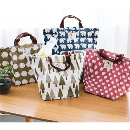 DL Large waterproof canvas tote lunch lunch boxes lunch meal meal bag bag lunch box for students Stationery office supplies
