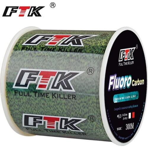 FTK 300m invisible fishing line 0.20mm-0.50mm 4.13LB-34.32LB super spot line sinking spot carp fluorocarbon line