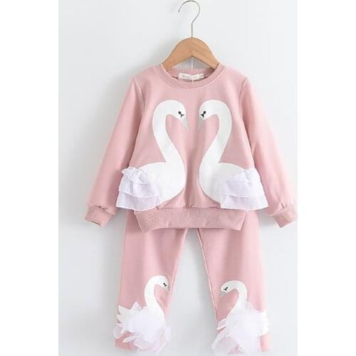 Girls Cartoon Pattern Clothing Sets 2-8Y New Fashion Long Sleeved Tracksuits Autumn Clothes 2Pcs Lovely Cool Outfits