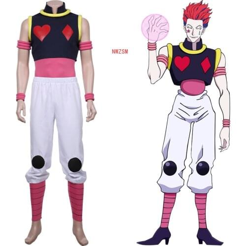 Anime HUNTERxHUNTER Hisoka Cosplay Costume Uniform Vest Pants Outfits Adult Halloween Carnival Party Fancy Suit