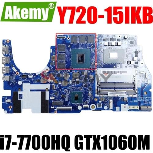 NM-B163 For Lenovo Y720-15IKB R720 notebook motherboard with CPU i7-7700HQ SR32Q CPU:GTX1060M 6G DDR4 100% Fully Tested