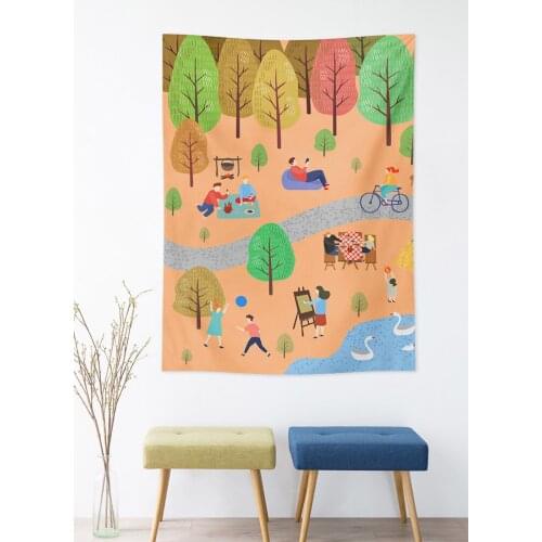 Landscape Art Tapestry Print Cut Tapestry Colorful Dorm Wall Hanging Decoracion De Tapices Para El Hogar DE50GT
