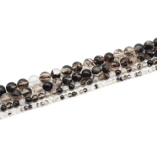 Natural Stone Beads Black&White Watermelon Tourmaline Stone Beads Loose Spacer Beads For Jewelry Making DIY 4-12mm 15"Strand