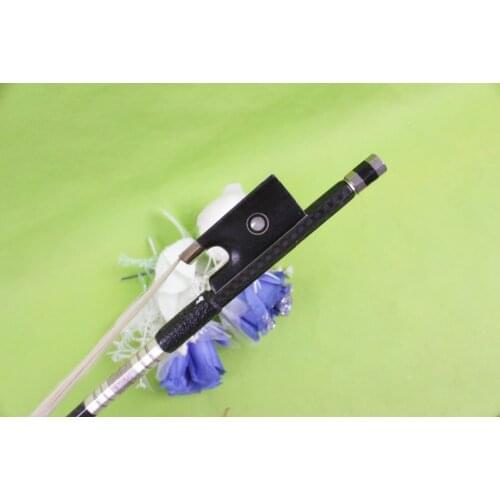 New 1 pcs 4/4 Violin Bow Carbon Fiber Ebony Frog Round Stick Straight # 01