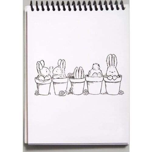 Easter Bunny Potted Plant Silicone Clear Seal Stamp DIY Scrapbooking Embossing Photo Album Decorative Paper