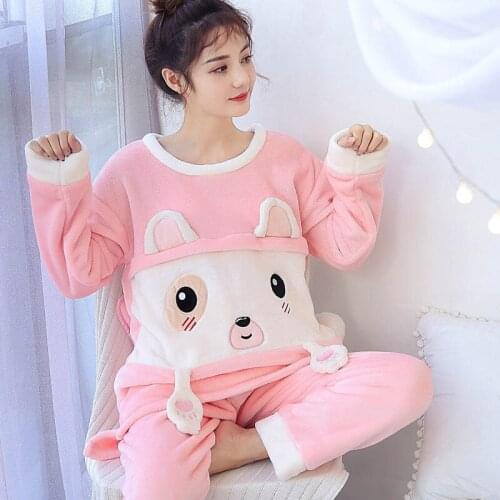 Maternity Nursing Set Pregnant Pajamas Nightwear Tops&pants Long Sleeve Top&pant Winter Feeding Suit Flannel Women Pajamas