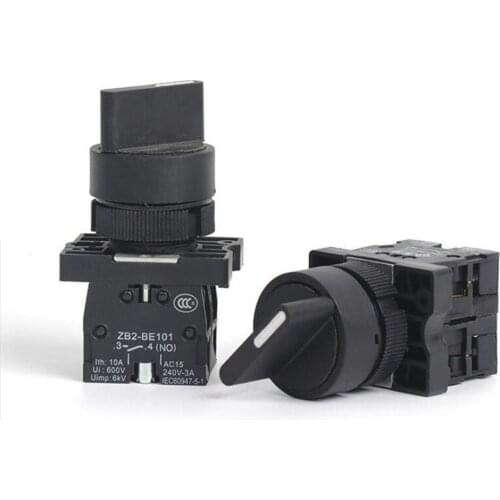 Plastic Economical XB2-ED25 XB2-ED33 3 Gears Knob Button Switch ZB2 Two Normally Open 22MM