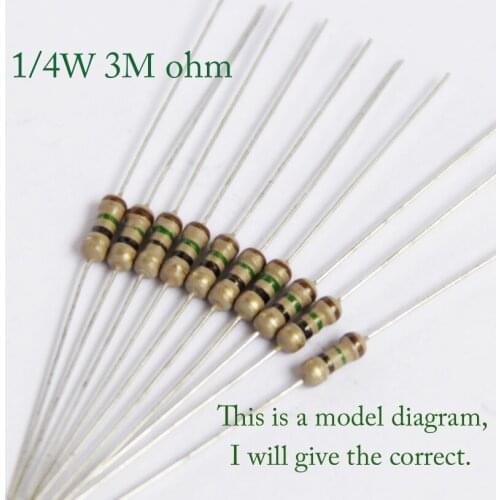 1/4w 2.2M 2.4M 2.7M 3M 3.3M 3.9M 4.7M 5.1M 5.6M 6.8M 7.5M 10M 15M 20M ohm Resistance 0.25w Original New Carbon Film Resistor