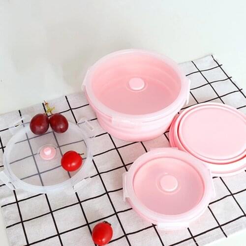 Portable Practical Convenient Stylish Durable Collapsible Anti-broken Silicone Lunch Box Bowl Food Storage Container