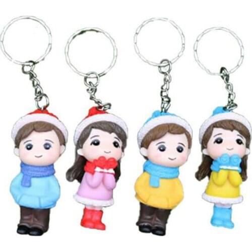 Cartoon lovely Christmas gifts men and women gift lovers key chain Santa key ring bag pendant Decoration