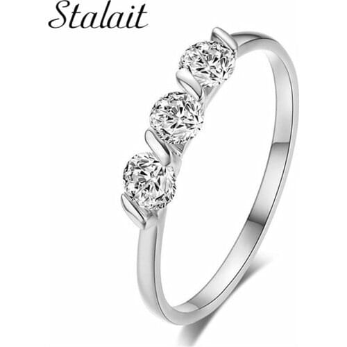 Simple Rings for Women Rose Gold Color And Silver Color Engagement Wedding Band Ring Cubic Zircon Ring For Women Jewelry