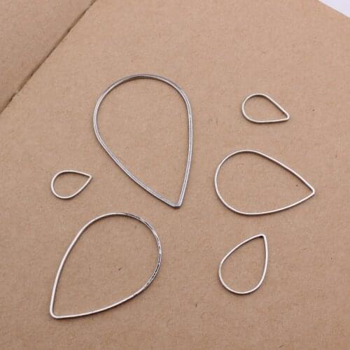 Silver Color Water droplets copper diy jewelry accessories popular minimalist geometric earring pendant necklace pendant fitting